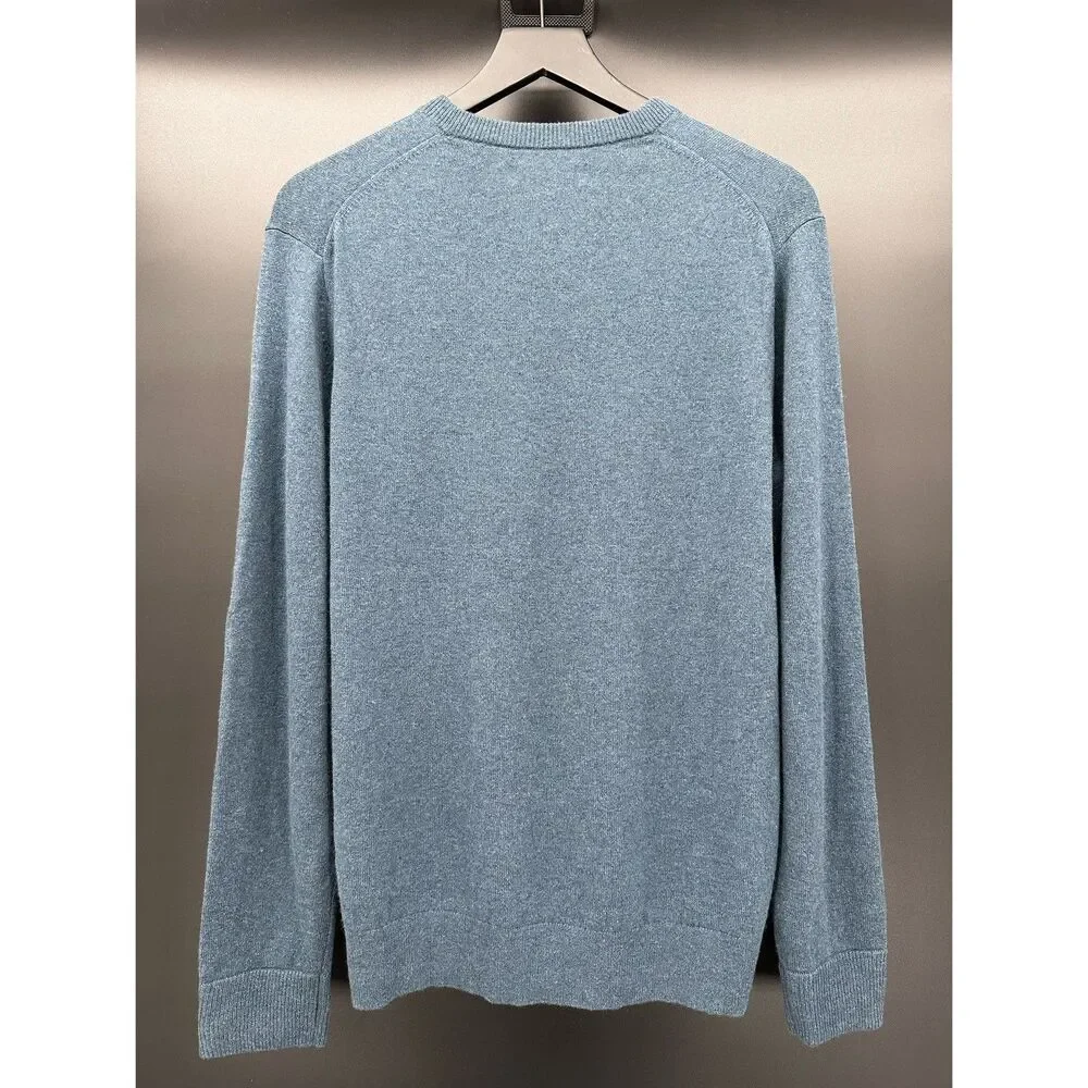 EVERLANE Men’s Cashmere V-Neck Blue Long Sleeve Sweater Medium